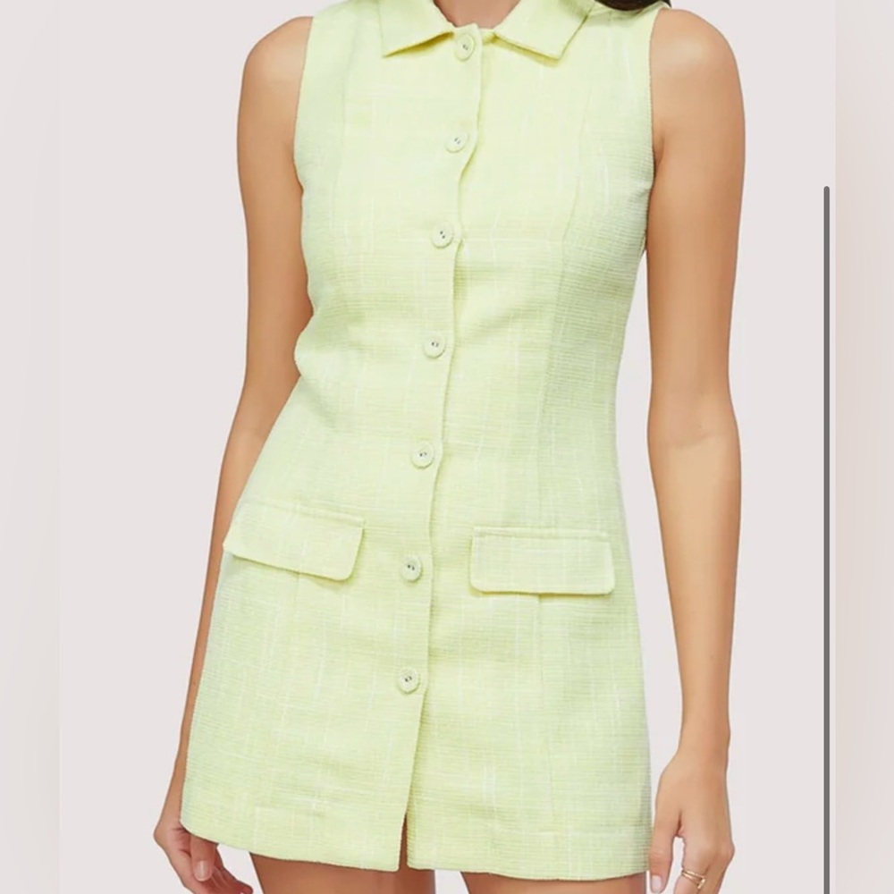Lost + Wander Pale Yellow Tweed Button Front Jacket - new!!